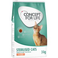 3kg Sterilised Cats saumon Concept for Life - Croquettes pour chat