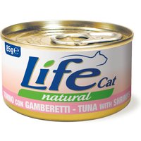 6x85g LifeCat Adult thon et crevettes nourriture pour chat humide