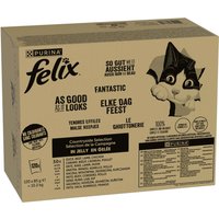 120x85g Jumbopack Felix Tendres Effilés boeuf, poulet, canard, agneau - Pâtée pour chat