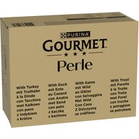 96x85g Forel, Kalkoen, Eend, Wild in Gelei Gourmet Perle Kattenvoer