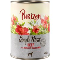Purizon Single Meat 6 x 400 g - Nötkött med hibiskusblommor