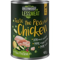 Greenwoods Less Meat petits pois 6 x 400 g pour chien - poulet