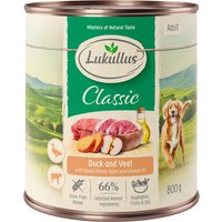 Lukullus Naturkost Adult Grain Free 6 x 800 g - Anka & kalv