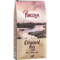 Multipack risparmio! 2 x 12 kg Purizon Crocchette senza cereali per cani - Adult Anatra con Manzo