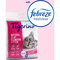 Litière Tigerino Premium Febreze Blossom & Breeze pour chat - 12 kg