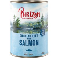 6x400g Purizon Adult saumon, épinards, noix de coco - Pâtée pour chien