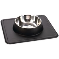 Gamelle en inox Karlie Dex avec support en silicone pour chien - 350 mL, 14 cm, noir