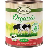 Lukullus Organic Adult ekologiskt nötkött & ekologiska äpplen (glutenfritt) - 6 x 800 g