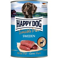 Lot Happy Dog Sensible Pure 24 x 400 g pour chien - Suède (pur gibier)