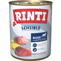 Ekonomipack: RINTI Sensible 24 x 800 g - Häst, kycklinglever & potatis