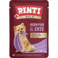10x100g RINTI Gold pur poulet, canard nourriture humide pour chien