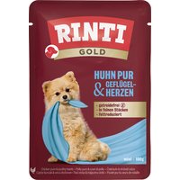 RINTI Guld 10 x 100 g - Kyckling Pure & Hjärtan från fjäderfä