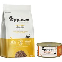 Applaws provpack med torr- och våtfoder - 2 kg Adult kyckling + 6 x 156 g kycklingbröst & pumpa