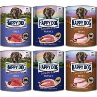 Happy Dog Sensible Pure 12 x 800 g Alimento umido per cani - Mix: Tacchino, Bufalo, Anatra