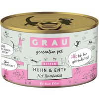 Ekonomipack: GRAU Kitten Grain Free 24 x 200 g - Kyckling & anka
