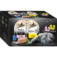 16x37,5g Sheba Perfect Portions Terrines de luxe saumon et poulet - Pâtée pour chat