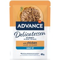 24 x 85 g Advance Delicatessen en sauce poulet nourriture pour chat humide