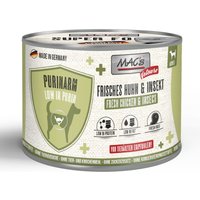 Pack économique : 24 x 200 g MAC's Dog Vetcare pauvre en purines poulet et insecte nourriture pour chien humide