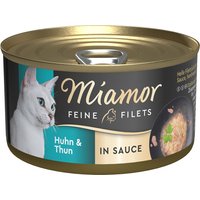 24x85g Filets fins en sauce poulet, thon Miamor - Pâtée pour chat