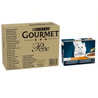 Jumbopack: Gourmet 96 x 85 g + 24 x 85 g gratis! - Perle, Lax & vit fisk, Sardiner & tonfisk, Lax & sej, Havsfisk & tonfisk i sås + Perle, Delight i sås
