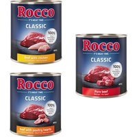 24 x 800 g Puur Rund, Rund/Gevogeltehart, Rund/Kip Rocco Classic Hondenvoer
