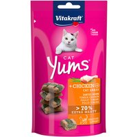 Vitakraft Cat Yums - Ekonomipack: 3 x 40 Kyckling & kattgräs