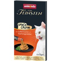 animonda Vom Feinsten Adult Snack Cream pour chat - 24 x 15 g saucisse de foie + légumes du jardin
