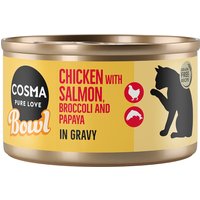 Cosma Bowl 6 x 80 g pour chat - blanc de poulet, saumon