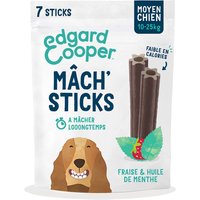 Bâtonnets Edgard & Cooper Mâch' Sticks menthe, fraise pour chien - pour les chiens de taille moyenne (10 - 25 kg, 7 sticks)