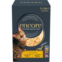 Prova nu! Encore Cat Gravy Pouch Mix 5 x 50 g - Mix med kyckling (3 sorter)