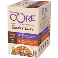 6x85g Wellness Core Tender Cuts Sélection de dinde nourriture pour chat humide