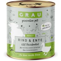 Ekonomiförpackning: GRAU Adult Grain Free 12 x 800 g - Nötkött med anka