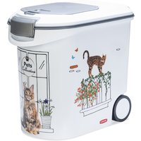 Conteneur à croquettes Curver pour chat - motif balcon : jusqu'à 12 kg de croquettes (35 litres)