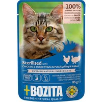 12x 85 g Bozita hapjes in saus Sterilised nat kattenvoer met gevogelte