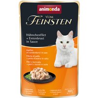 18 x 50 g animonda Vom Feinsten Adult en sauce, filets de poulet + magret de canard en sauce, nourriture humide pour chat