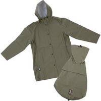 TIAKI Pet & Parent regnjackor i partnerlook - Set: regnjacka för hundföräldrar L/XL + passande hundregnjacka rygglängd 40 cm