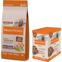 12 kg Nature's Variety Medium/Maxi + 4 x 300 g Paté No Grain på köpet! - Healthy Grains Adult kalkon
