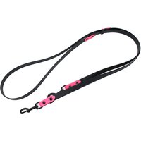 Home Laisse de présentation bicolore 3 positions rivetée/noire rose 240cm long, 19mm large chien