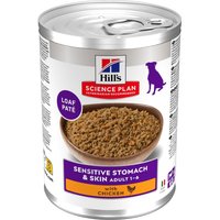Hill's Science Plan Adult Hund Sensitive Stomach & Skin - Kyckling (12 x 370 g)