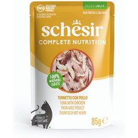 Schesir Complete Nutrition filé i gelé 6 x 85 g i portionspåsar - Tonfisk med kyckling