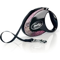 flexi Glam Composition bandkoppel, svart - Storlek M: upp till 20 kg (5 m)