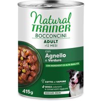 9 x 415 gr of 9 x 400 gr + 3 x 415 of 3 x 400 gr Natural Trainer natvoer voor honden - Bocconcini Adult Medium & Maxi Chunks: 12 x 415 g Lam