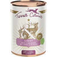 6x400g Terra Canis Light gibier et lapin aux concombres et aux pêches nourriture humide pour chien