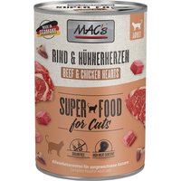 24x400g MAC's poulet pur, cœurs de volaille entiers - Pâtée pour chat