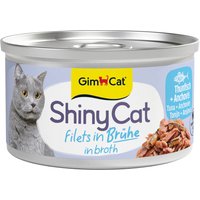 GimCat ShinyCat Filet i buljong 12 x 70 g - Tonfisk & ansjovis
