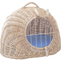 Aumüller kattbur i blekt vide, med kudde - L 50 x B 39 x H 44 cm