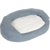 Memory oval hundbädd, grå - L 72 x B 50 x H 20 cm