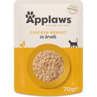Paquet économique 24x70 Poitrine de poulet Applaws Natural en bouillon nourriture humide pour chat