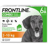 6 pipettes S FRONTLINE Combo Chien 2-10 kg - Antiparasitaire pour chien