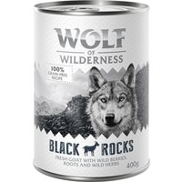 24x400g Black Rocks, chèvre Wolf of Wilderness - Pâtée pour chien